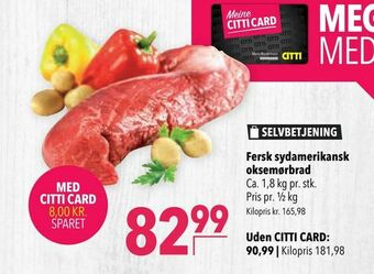 Citti Fersk sydamerikansk oksemørbrad tilbud
