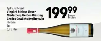 Citti Vingård Schloss Lieser Niederberg Helden Riesling Großes Gewächs Kvalitetsvin tilbud
