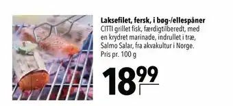 Citti Laksefilet, fersk, i bøg-/ellespåner tilbud