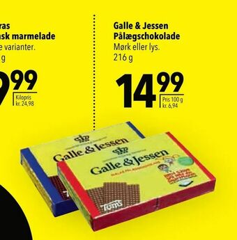 Citti Galle & Jessen Pålægschokolade tilbud