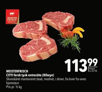 Citti MEISTERFRISCH CITTI fersk tysk entrecôte (Ribeye) tilbud