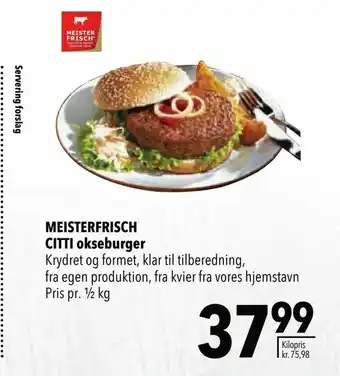 Citti MEISTERFRISCH CITTI okseburger tilbud