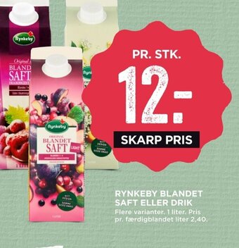 MENY Rynkeby Blandet Saft eller Drik tilbud