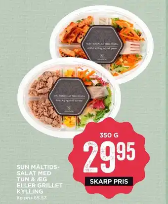 MENY Sun Måltids-Salat Med Tun & Æg eller Grillet Kylling tilbud