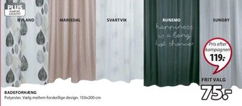 JYSK Badeforhæng tilbud