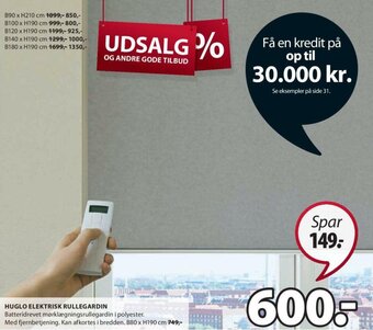 JYSK Huglo Elektirsk Rullegardin tilbud