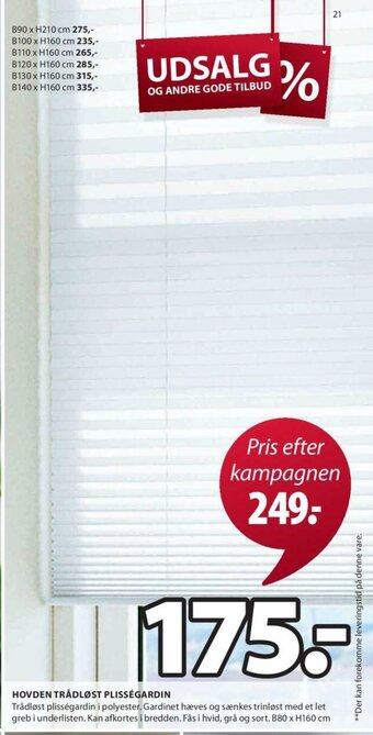 Hovden Trådløst Plisségardin