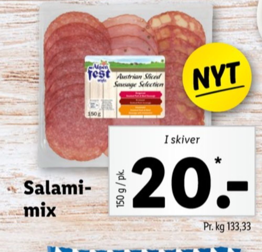 Alpenfest salami tilbud hos Lidl