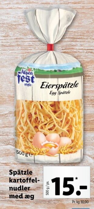 Lidl Alpenfest nudler tilbud
