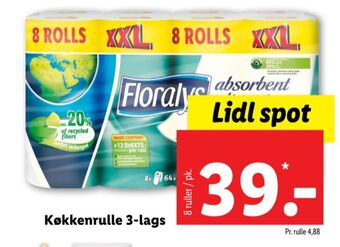 Lidl Floralys køkkenrulle tilbud