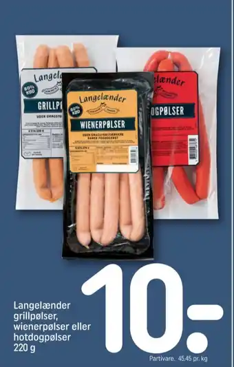 REMA 1000 Langelænder grillpølser tilbud