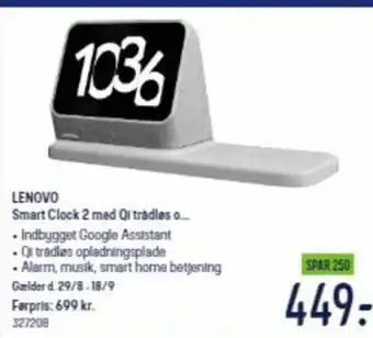Lenovo Smart Clock 2 Md Qi Trådløs