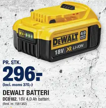 Stark Dewalt Batteri DCB182 tilbud