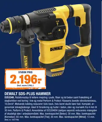 Stark Dewalt Sds-Plus Hammer D25334K tilbud