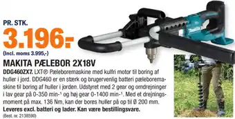 Makita Pælebor 2X18V DDG460ZX7