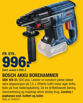 Stark Bosch Akku Borehammer GBH 18V-21 tilbud