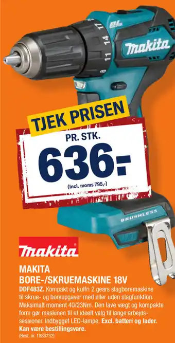 Stark Makita Bore-/Skruemaskine 18V DDF4837 tilbud