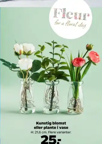 Netto Kunstig blomst eller Plante i vase tilbud
