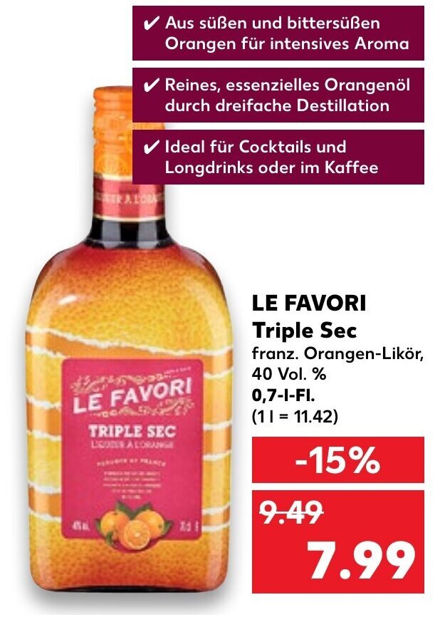 Le Favori Triple sec tilbud hos Kaufland