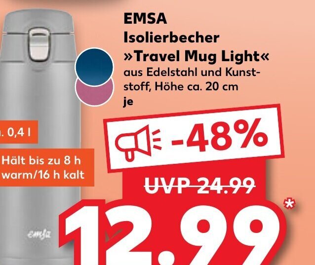 Emsa Isolierbecher Travel Mug Light tilbud hos Kaufland