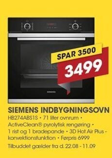 Siemens indbygningsovn