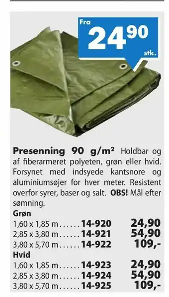Biltema Presenning 90 g/m2 tilbud