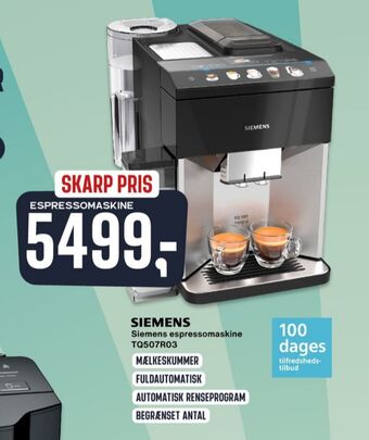 Skousen Siemens espressomaskine tilbud