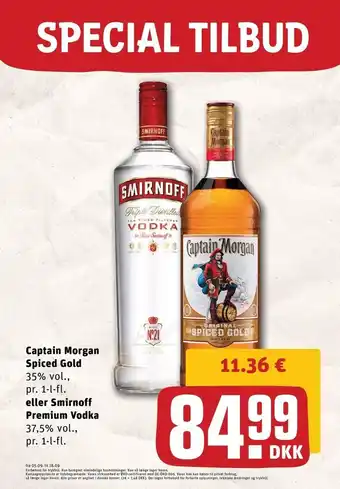 Captain morgan spiced gold el. smirnoff premium vodka