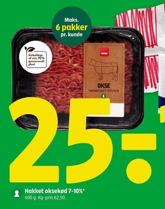 Coop 365 Hakket oksekød 7-10% tilbud
