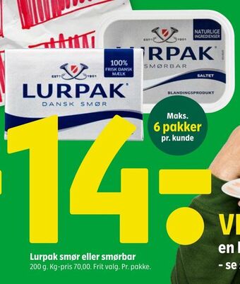 Coop 365 Lurpak smør eller smørbar tilbud
