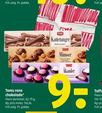 Coop 365 Toms rene chokolade tilbud