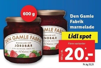 Lidl Den gamle fabrik marmelade tilbud