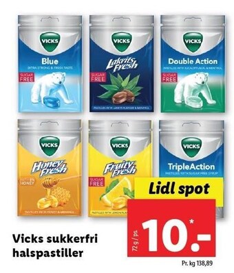 Vicks sukkerfri halspastiller