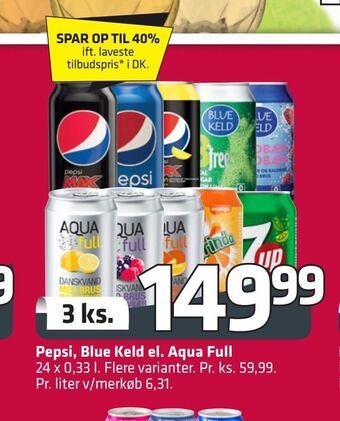 Fleggaard Pepsi, blue keld el. aqua full tilbud