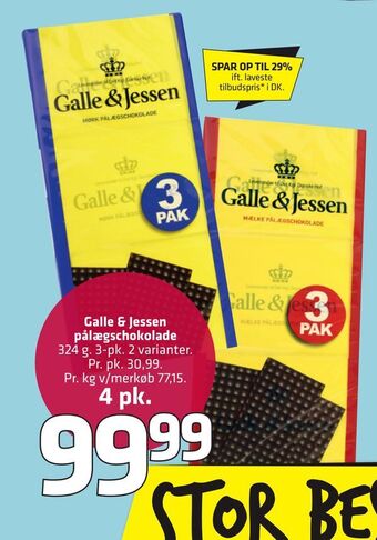 Fleggaard Galle & jessen pålægschokolade tilbud