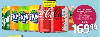 Fleggaard Coca cola, fanta, sprite el. fuze tea tilbud