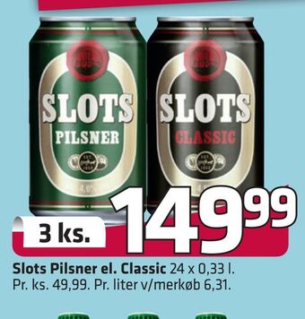 Fleggaard Slots pilsner el. classic tilbud
