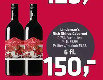 Fleggaard Lindeman's rich shiraz cabernet tilbud
