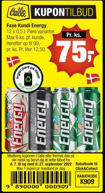 Calle FAxe Kondi Energy tilbud