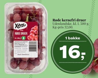 Røde kernefri druer