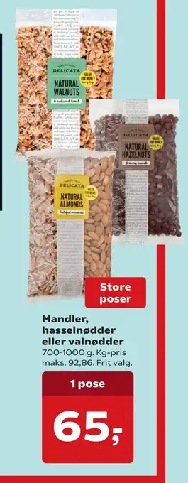 Dagli'Brugsen Mandler, hasselnødder eller valnødder tilbud