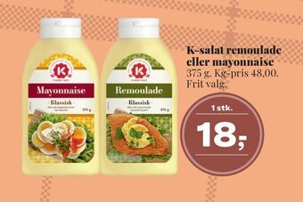 Dagli'Brugsen K-salat remoulade eller mayonnaise tilbud
