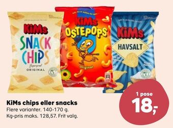 Kvickly Kims chips eller snacks tilbud