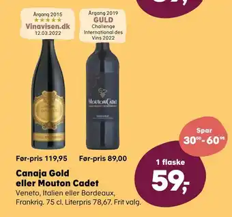Kvickly Canaja gold eller mouton cadet tilbud