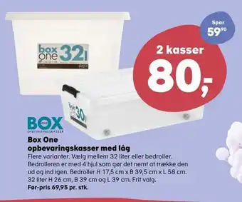 Kvickly Box one opbevaringskasser med låg tilbud