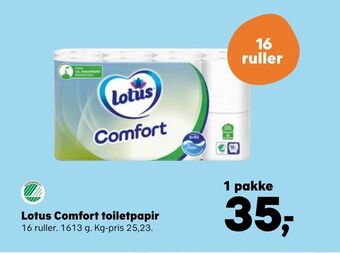 Kvickly Lotus comfort toiletpapir tilbud