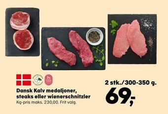 Kvickly Dansk kalv medaljoner, steaks eller wienerschnitzler tilbud