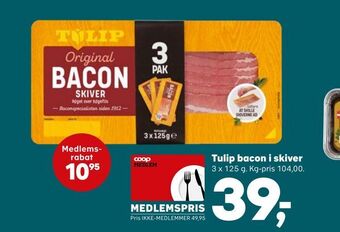 SuperBrugsen Tulip bacon i skiver tilbud
