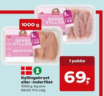 SuperBrugsen Kyllingebryst eller -inderfilet tilbud