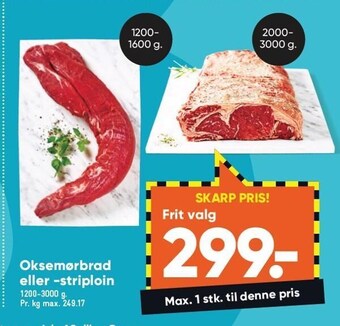 Oksemørbrad el. striploin
